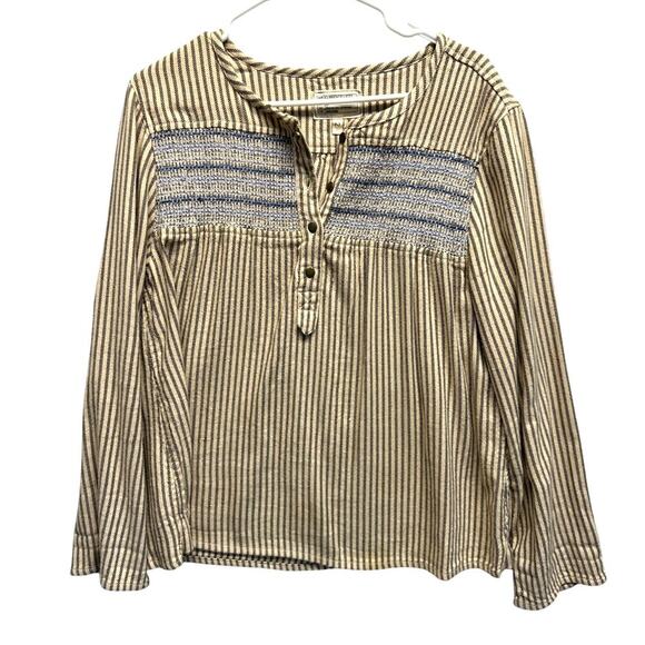 Current/Elliot Women Striped Long Sleeve Tunic Shirt Gorpcore Lagenlook 2 Med - Picture 1 of 8
